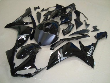 Glossy Black White 2007-2008 Yamaha YZF R1 Fairings