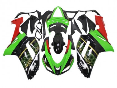 Green Black 2007-2008 Kawasaki Ninja ZX6R Fairings & Bodywork