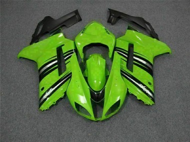 Green Black 2007-2008 Kawasaki Ninja ZX6R Fairings