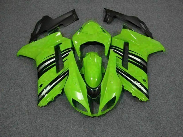 Green Black 2007-2008 Kawasaki Ninja ZX6R Fairings