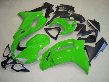 Green Matte Black 2007-2008 Kawasaki Ninja ZX6R Fairings