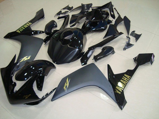Matte Black Gold 2007-2008 Yamaha YZF R1 Fairings Matte Black Gold 2007-2008 Yamaha YZF R1 Fairings