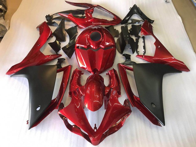 Matte Black Red 2007-2008 Yamaha YZF R1 Fairings & Bodywork