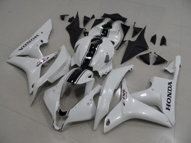 Pearl White with Black Stripe 2007-2008 Honda CBR600RR Fairings