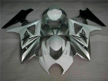 Silver White 2007-2008 Suzuki GSXR 1000 Fairings