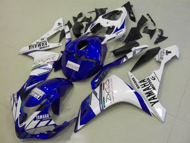 White Blue Tri Colour 2007-2008 Yamaha YZF R1 Fairings
