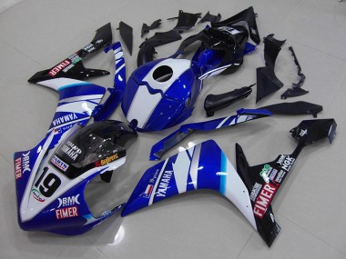 White Blue 2007-2008 Yamaha YZF R1 Fairings