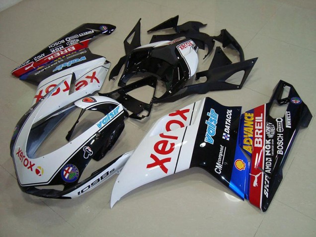 Black Xerox 2007-2012 Ducati 848 1098 1198 Fairings