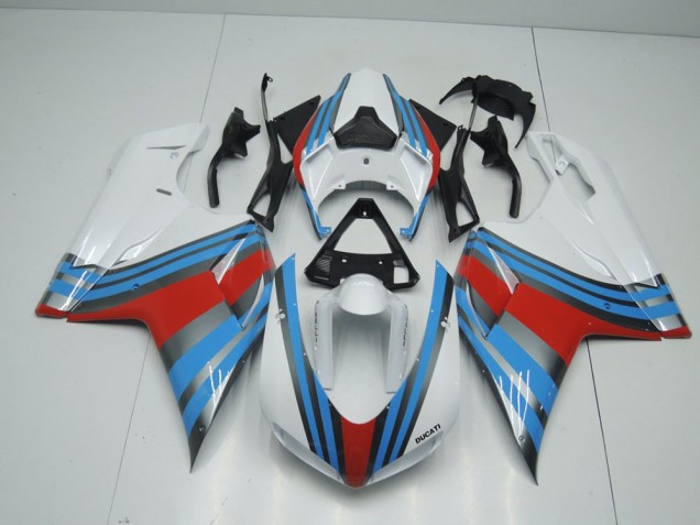 Blue White Red 2007-2012 Ducati 848 1098 1198 Fairings