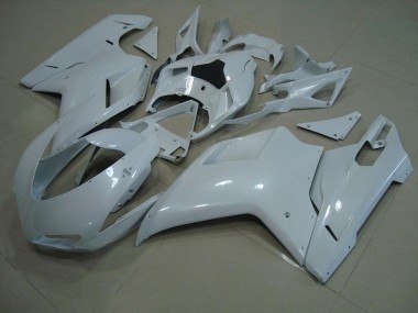 Glossy White 2007-2012 Ducati 848 1098 1198 Fairings