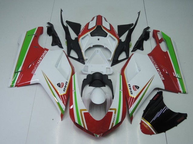 Red White and Green 2007-2012 Ducati 848 1098 1198 Fairings