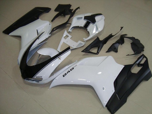 White Matte Black 2007-2012 Ducati 848 1098 1198 Fairings White Matte Black 2007-2012 Ducati 848 1098 1198 Fairings