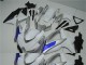 White Silver Blue 2008-2010 Suzuki GSXR 600/750 Fairings