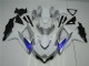 White Silver Blue 2008-2010 Suzuki GSXR 600/750 Fairings
