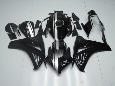 Glossy Black with Silver Stripe 2008-2011 Honda CBR1000RR Fairings