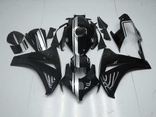 Glossy Black with Silver Stripe 2008-2011 Honda CBR1000RR Fairings
