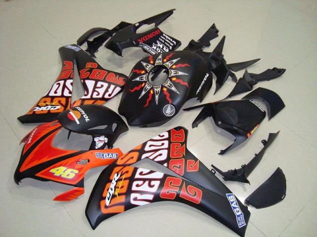 Rossi Matte Black 2008-2011 Honda CBR1000RR Fairings
