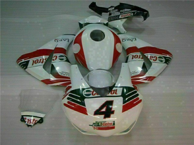 White Castrol 4 2008-2011 Honda CBR1000RR Fairings