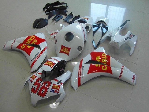 White San Carlo 2008-2011 Honda CBR1000RR Fairings