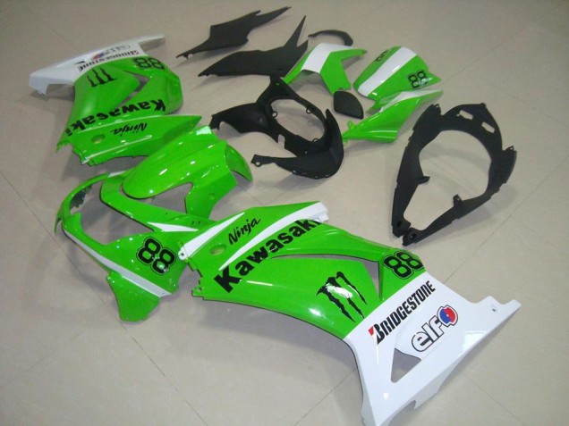 Green and White 2008-2012 Kawasaki Ninja ZX250R Fairings Green and White 2008-2012 Kawasaki Ninja ZX250R Fairings