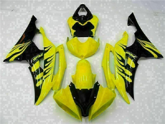Yellow Black 2008-2016 Yamaha YZF R6 Fairings Yellow Black 2008-2016 Yamaha YZF R6 Fairings