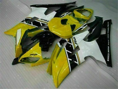 Yellow White 2008-2016 Yamaha YZF R6 Fairings