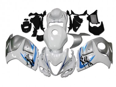 White Blue 2008-2019 Suzuki GSXR 1300 Fairings