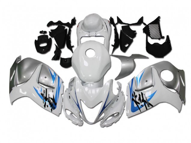 White Blue 2008-2019 Suzuki GSXR 1300 Fairings