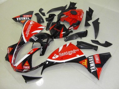 Red Black Santander 2009-2011 Yamaha YZF R1 Fairings