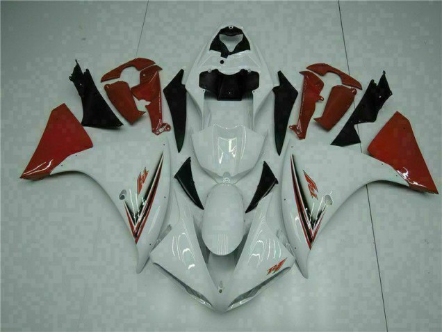 White Red 2009-2011 Yamaha YZF R1 Fairings