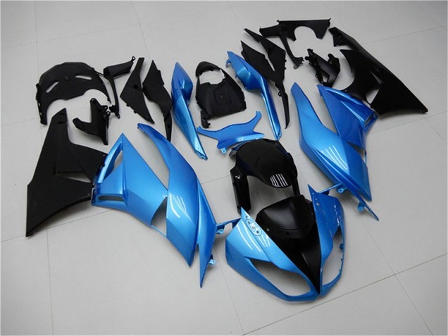 Blue Black 2009-2012 Kawasaki Ninja ZX6R Injection Fairing Kit