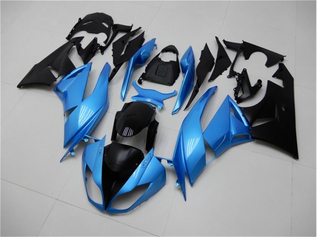 Blue Black 2009-2012 Kawasaki Ninja ZX6R Injection Fairing Kit