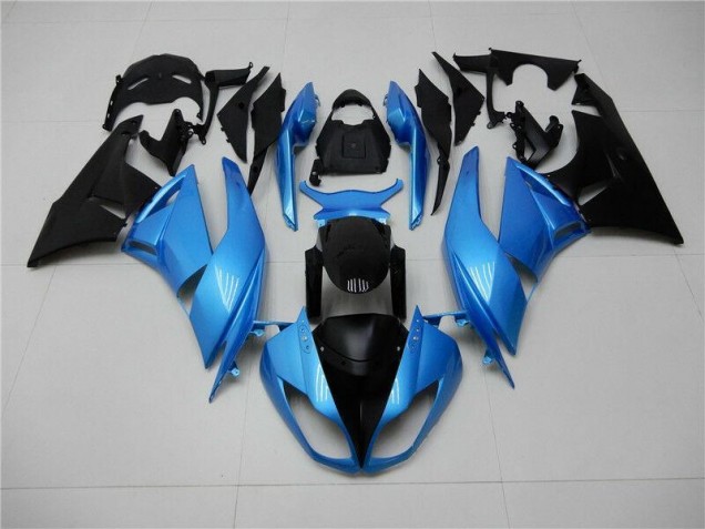 Blue Black 2009-2012 Kawasaki Ninja ZX6R Injection Fairing Kit