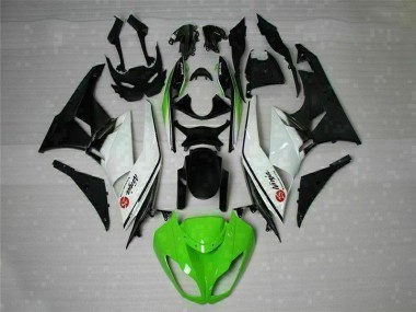 Green Black White 25 2009-2012 Kawasaki Ninja ZX6R Fairings