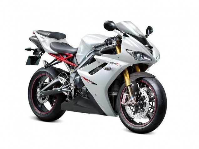 Pearl White Black 2009-2012 Triumph Daytona 675 Triple Fairings