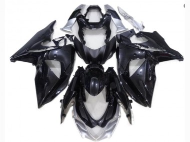 Black Silver 2009-2016 Suzuki GSXR1000 Fairings