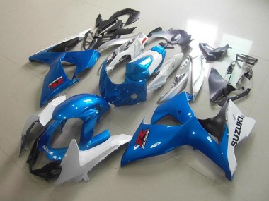 White Blue 2009-2016 Suzuki GSXR 1000 Fairings