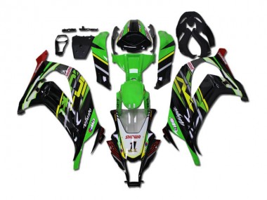 Green Black 2011-2015 Kawasaki Ninja ZX10R Abs Fairing Kit