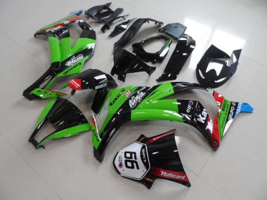 Green Black with Number 66 2011-2015 Kawasaki Ninja ZX10R Fairings