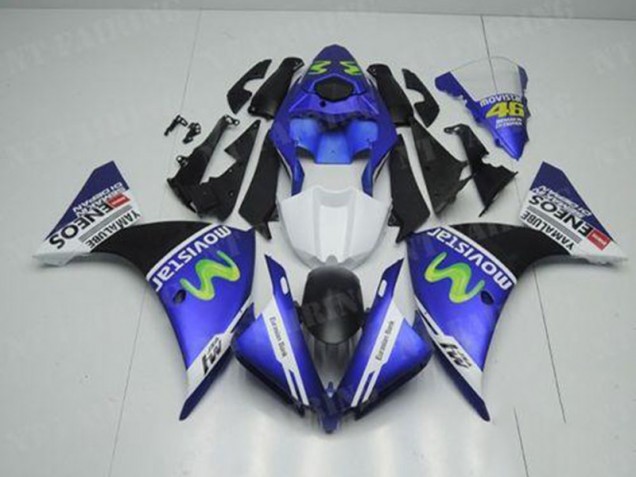 Blue White Black 2012-2014 Yamaha YZF R1 Fairings