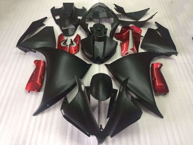 Matte Black Glossy Red 2012-2014 Yamaha YZF R1 Fairings
