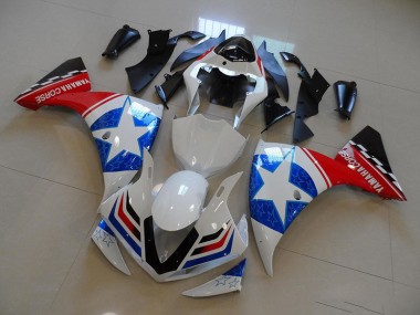 White Black Ducati Star 2012-2014 Yamaha YZF R1 Fairings