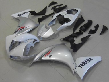 White Silver 2012-2014 Yamaha YZF R1 Fairings