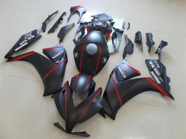 Matte Bladk with Red Stripe 2012-2016 Honda CBR1000RR Fairings Matte Bladk with Red Stripe 2012-2016 Honda CBR1000RR Fairings