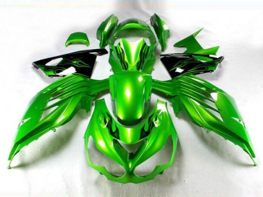 Green Black 2012-2019 Kawasaki Ninja ZX14R Fairings
