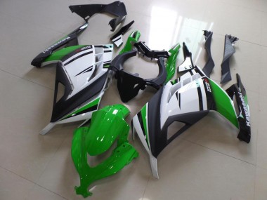 Green Black and White 2013-2016 Kawasaki Ninja ZX300R Fairings