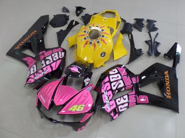 Yellow Pink Rossi 2013-2019 Honda CBR600RR Fairings